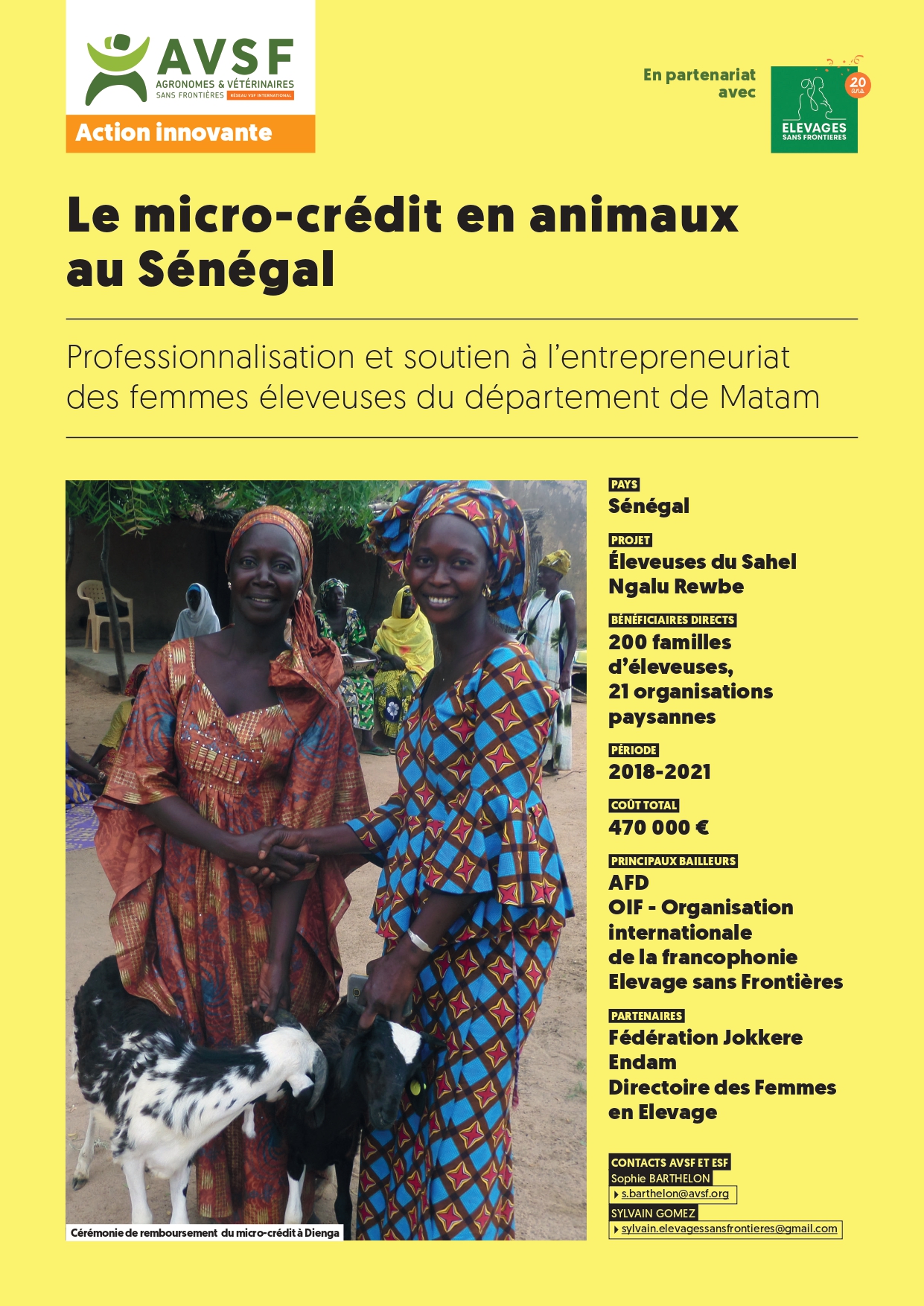 Le micro crédit en animaux au Sénégal publié en 2021