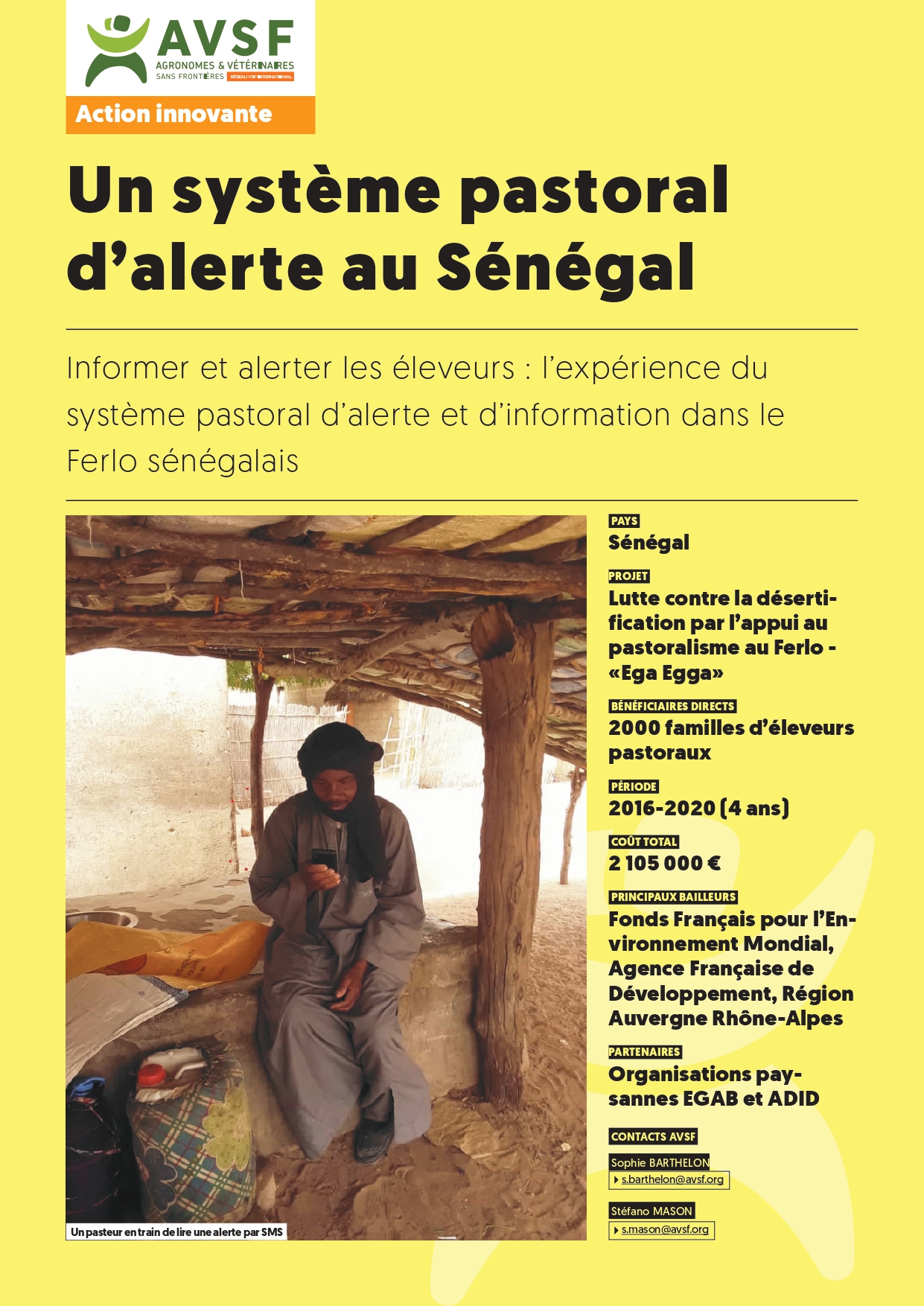 Un système pastoral d’alerte au Sénégal publié en 2020